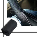 Car Truck Leather Steering Wheel Cover With Needles and Thread Black DIY ME