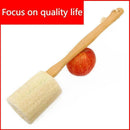 Natural Exfoliating Loofah luffa loofa Bath Brush On Stick a AU W1O2