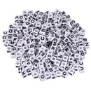 300 Mixed Alphabet /Letter Acrylic Square Beads 7x7mm
