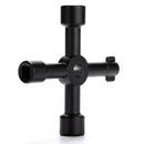 4 Way Black Utility Multi Cross Key Wrench For Gas Electric Cupboard Meter Box