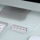 for iMac MacBooks PC 4 Ports Aluminum USB2.0 Hub Super HIgh Speed Adapter Cable