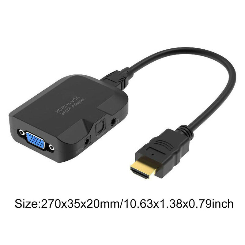 HDMI To VGA Adapter With 3.5mm Audio Optical Fiber Converter HDTV For Computer