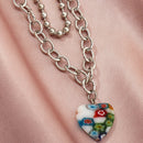 Punk Women Necklace Bead Chain Multi-layer Love Pendant Choker Jewelry Gift