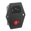 1x 3 Pin IEC320 C14 AC Inlet Male Plug Power Socket With Fuse Switch 10A 250V