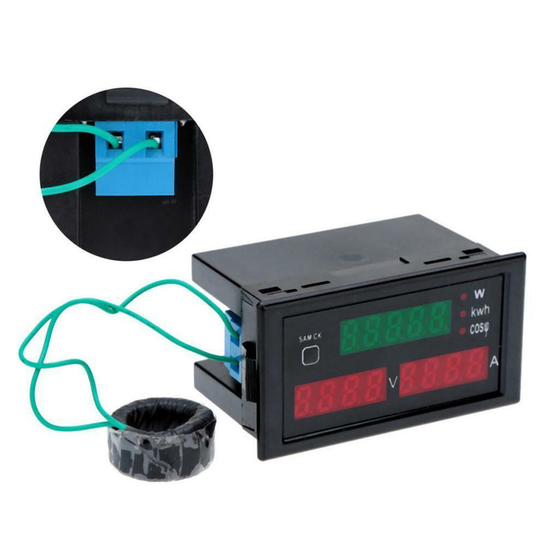 Amp Volt Power Meter Digital LED Multimeter AC 80-300V 0-100A Test Meter &CT