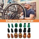 18pcs Aluminum Alloy Tire Wheel Stem Schrader+French Air Valve Caps with Adapter