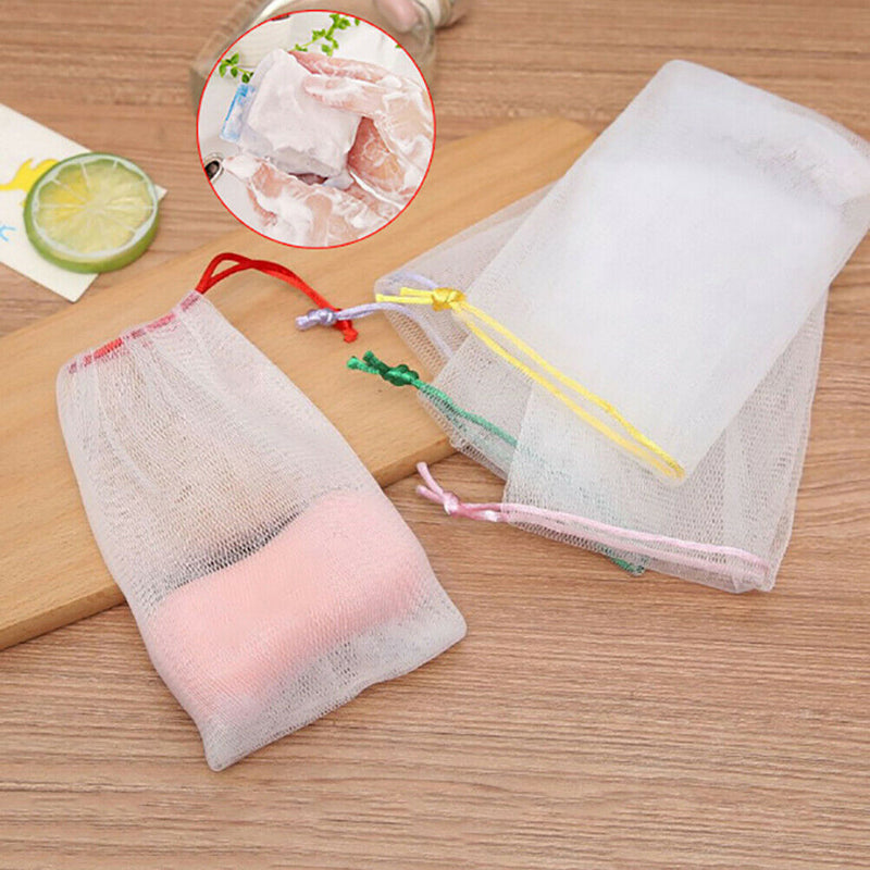 5*Soap Foaming Net Saver Bag Suds Bubbles Maker Skin Care Bath Easy BubbleMe Kw