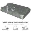 Bamboo Cervical Pillow Memory Foam Fabric Cover Bed Pillow Washable Style 4