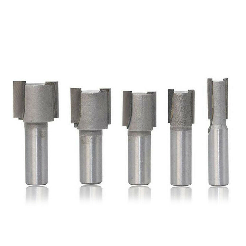 3pcs Single Flute Straight Router Bit Cutter Tool for Carpenter Woodworking, 1/4