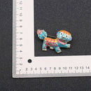 The New Drip Chinese Wind Lion Mascot Textured Cardigan Brooch Brooches Wom P2S4
