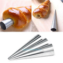 3pcs Stainless Steel Croissant Cake Baking Mold DIY Spiral Tube Horn Bread Maker