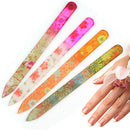 4pcs Color Crystal Glass Nail Art Files Manicure Tool Kit Durable Case 5.5inch