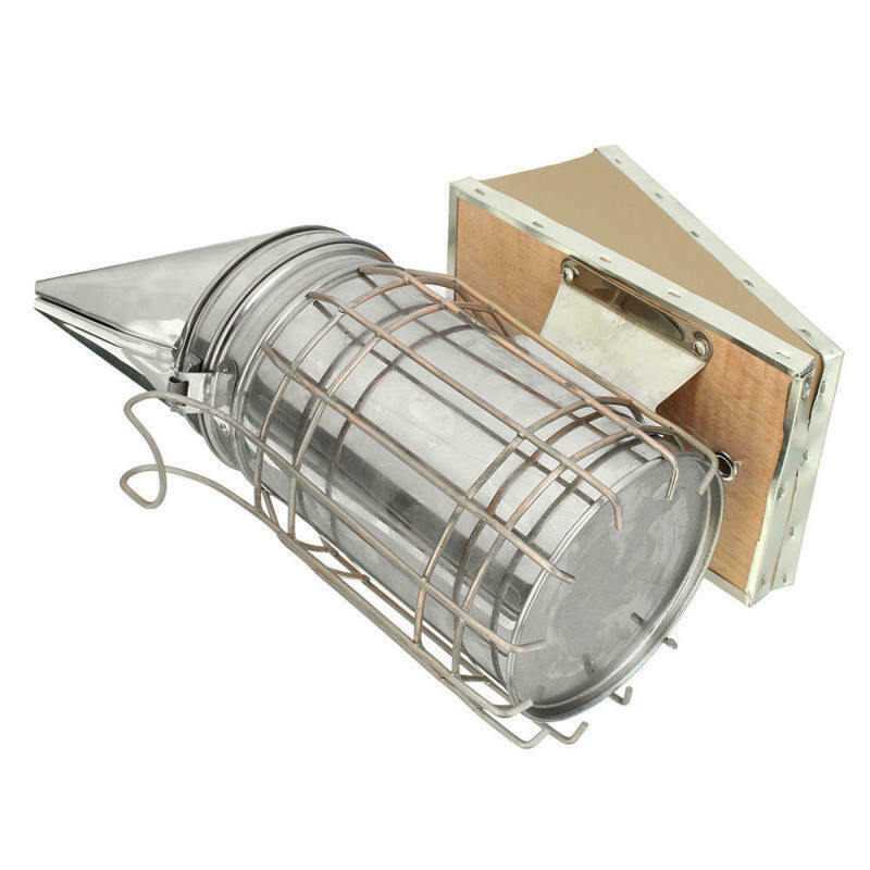 Bee Hive Smoker Stainless Steel w/Heat Shield Beekeeping Equipment tool CGY