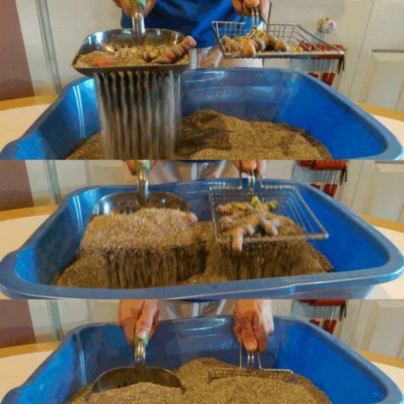 Litter Scooper Stainless Steel Saves Time & Reduces Dust Metal Craft