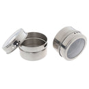 1PC Outdoor Spice Storage Container Jar Stainless Steel Tins With Clear LidSA3C