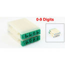 8mm Width Off White Green Plastic Rubber 0-9 Digits Detachable Number Stamp Z6F2