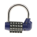 Zinc Alloy 5 Dial Letters Combination Padlock Code Password Lock Blue