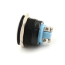 1PC 22mm waterproof black momentary metal flat top push button switch   Z