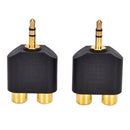 3.5mm Jack to 2 RCA Adaptor Twin Phono Y Splitter Stereo Male to 2 x Female   Z
