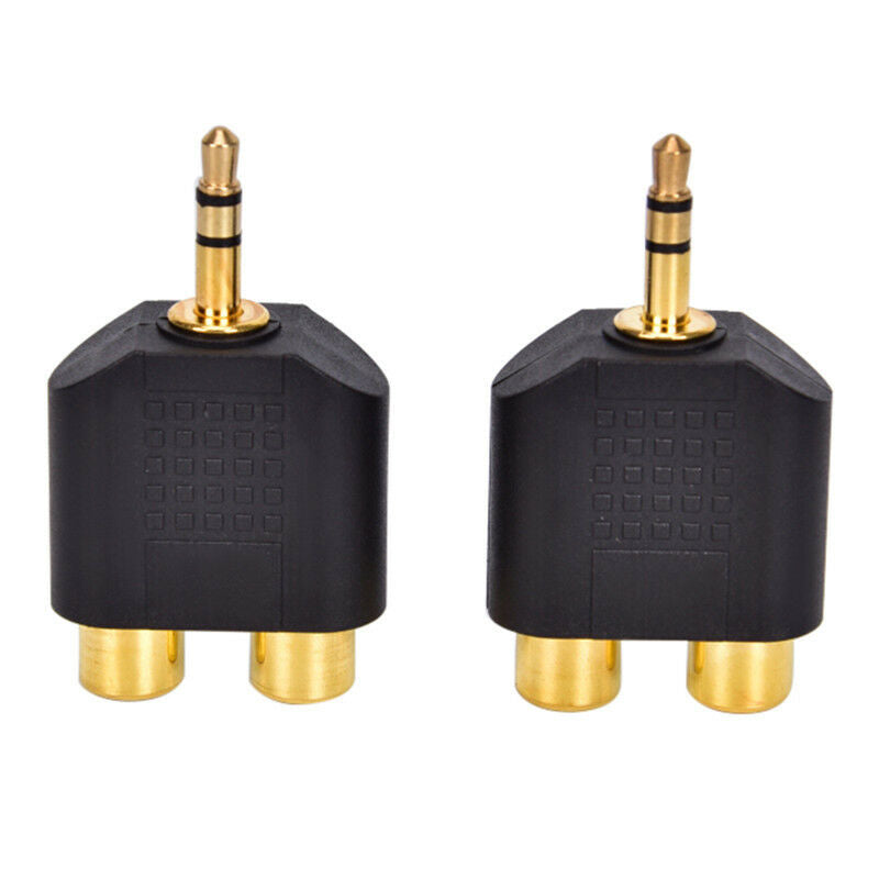 3.5mm Jack to 2 RCA Adaptor Twin Phono Y Splitter Stereo Male to 2 x Female   Z