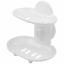 Fashion dual-strong suction cup soap box soap dishes bunk water bath basket