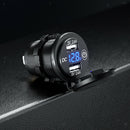 Car Waterproof Charger Dual USB QC3.0 Switch Socket Power Blue