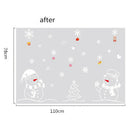 Shop Window Glass Background Decor Christmas Snowman and Tree Wall Sticker3C