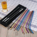 MultiColor Colorful Stainless Steel Straws Set of 12 Extra Long 10.5 inch R Q2R5