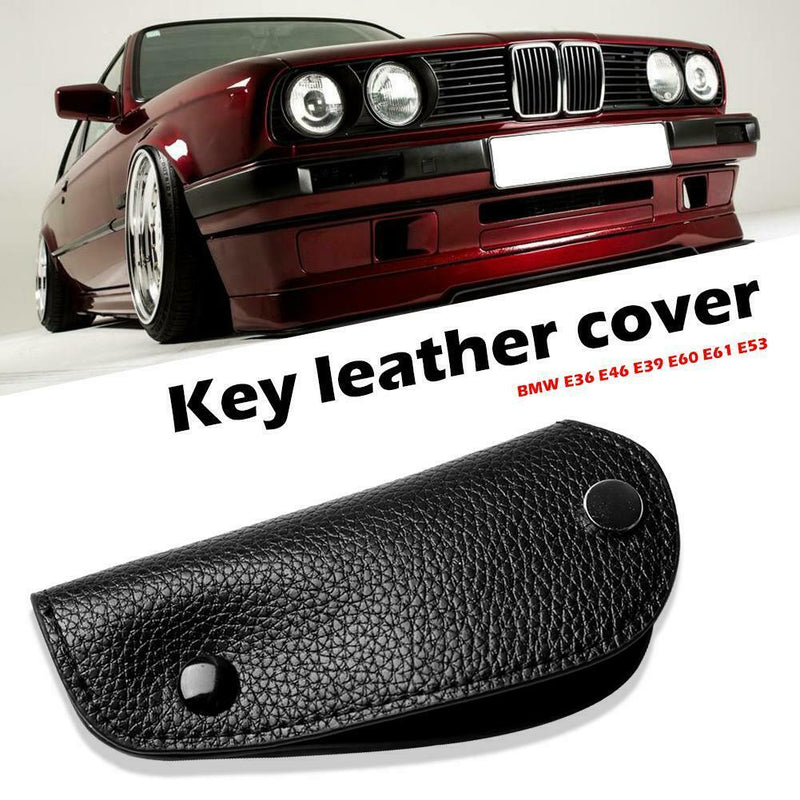 Key Case Litchi Synthetic Key Fob Cover Wear-resistant for BMW E46 1998-2005