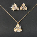 Opal Flower Hollow Out Necklace Earrings Jewelry Sets For Wedding Party YA BX