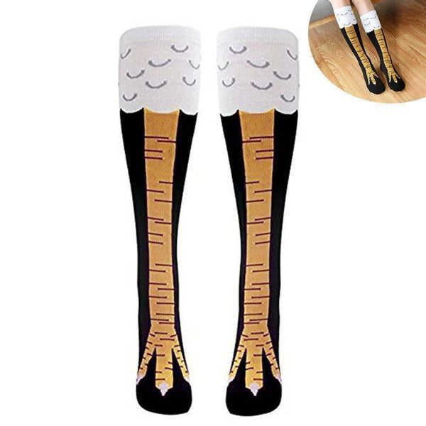 Womens Chicken Foot Socks Leg/Knee Socks Xmas 3- Chicken Socks Cartoon Stockings