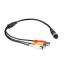 4P Aviation Head Female Plug to 2RCA Male DC Male Extension Adapter Cable