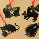 2Pcs Black Cat Metal Hollow Bookmark Holder Paper Marker Stationery SupplieB TO