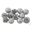 12 Pcs/Set Christmas Ball and Pine Cones Baubles Xmas Tree Home Decorations