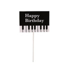 1set Piano Music Theme Cake Topper Happy Birthday Cupcake Topper Party Suppl Hn