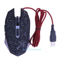 Black USB Wired 6 Keys Dynamic 1600 DPI LED Light Up Backlight Gaming Mouse Mice