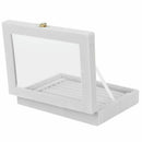 Velvet Glass Ring Earring Jewelry Display Organizer Box Tray Holder Storage O3H9