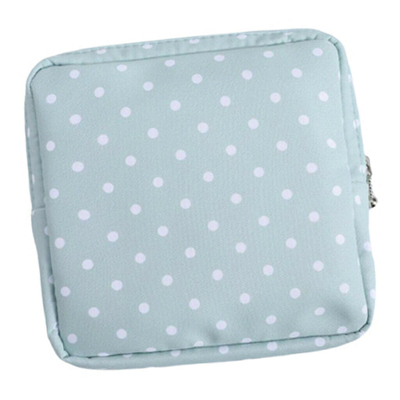 Portable Cotton Sanitary Bag Pouch Tampons Makeup Storage for Girls Green