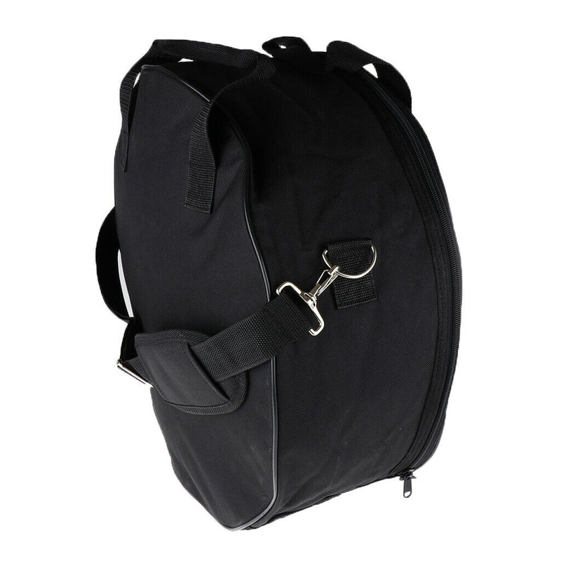 Black Snare Drum Gig Bag Round Hand Carry & Shoulder for Drummer Beginners
