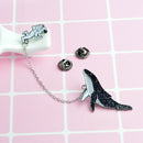 Cartoon Astronaut Brooch Whale Enamel Pins Denim Fashion Badges Accessories