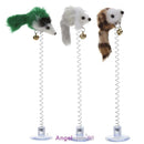 3Pcs Funny Pet Feather False Mouse Bottom Sucker for Cat Playing Scratching Toys
