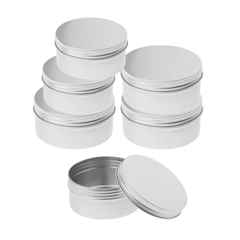 6x Aluminium Empty Pot Candle Soap Jewelry Findings Jar Tins Box 200ml 250ml