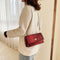 Serpentine Women Shoulder Bag Leather Flap Square Crossbody Handbags (Red)