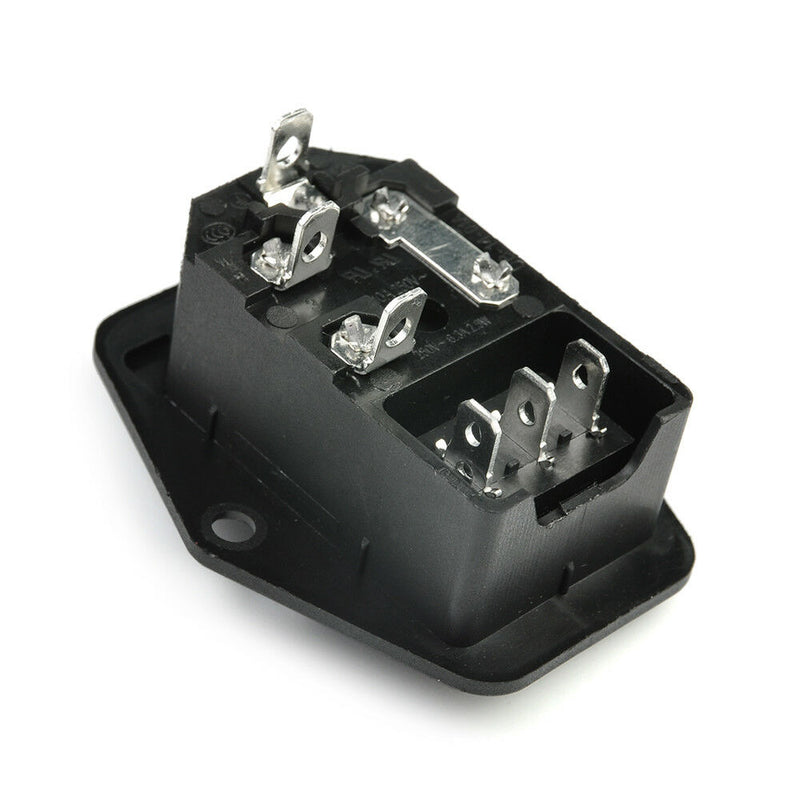 New 10A 250V Inlet Module Plug Fuse Switch Male Power Socket 3 Pin IEC320 C14