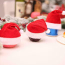 16x13cm Christmas Caps Mini Wine Bottle Santa Hat Dinner Party Decor I0D6