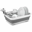 Easy Storage Collapsible Dish Rack and Drainer with Cutlery Holder S1H9