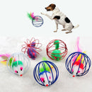 Cat Toys Furry kitten Mice in the cage 5 Pack
