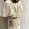 Straw Shoulder Messenger Handbags Women Crossbody Bucket Bags (Light Brown)