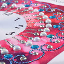 DIY Special Shaped Diamond Painting Red Flower Wall Clock Crafts Art Decor