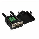 DB9 Male 9Pin D-Sub Connector solderless Terminal Board Plastic Cover screw JR